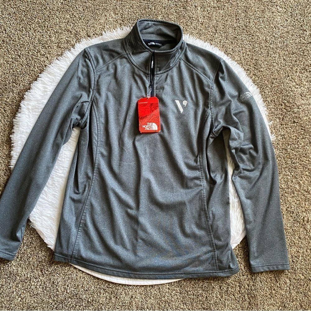 The North Face TELEVET‎ Quarter Zip Pullover Shirt New Gray Womens Size XL